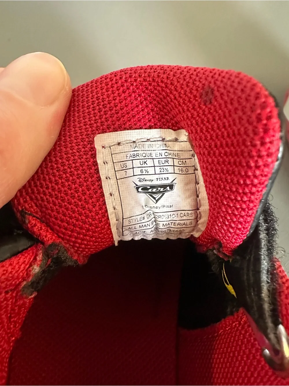 Pixar Cars Light Up Athletic Sneakers, Toddler size 7
